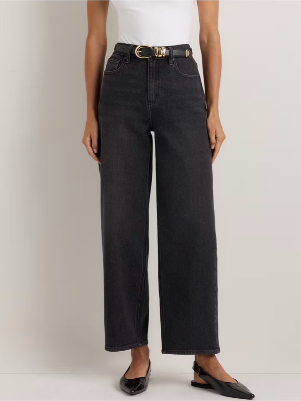 Women's High-Rise Wide Leg Jeans — Black
